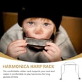 thumbnail image 4 of EeaseCA 10 Holes Harmonica Neck Holder Metal Frame Harp Rack Harmonica Model Mouth Organ Accessory (Silver), 4 of 7