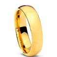 thumbnail image 2 of Charming Jewelers Tungsten Wedding Band Ring 5mm for Men Women Comfort Fit 18K Yellow Gold Plated Plated Domed Polished Lifetime Guarantee, 2 of 5
