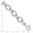 thumbnail image 5 of Sterling Silver Polished Double Link and Faceted Link 8 inch with 1 inch Extender Bracelet, 5 of 5