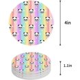 thumbnail image 1 of RYLABLUE Panda Rainbow Stripe Set of 8 Round Coaster for Drinks, Absorbent Ceramic Stone Coasters Cup Mat with Cork Base for Home Kitchen Room Coffee Table Bar Decor, 1 of 5