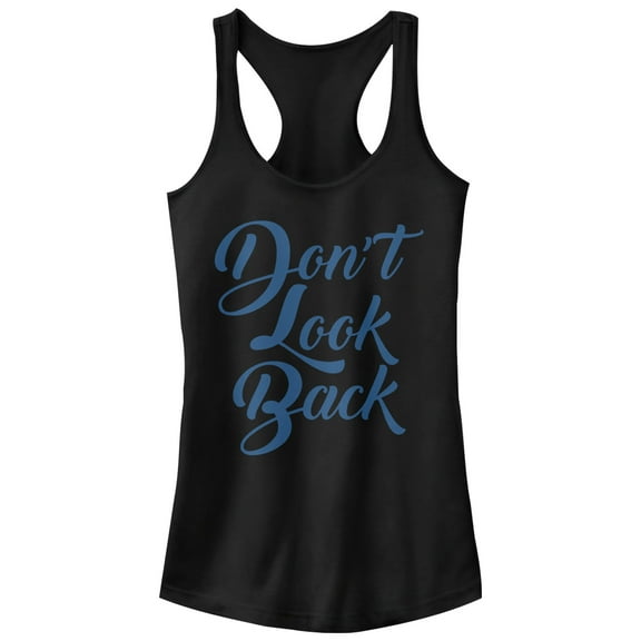 Junior's CHIN UP Don't Look Back  Racerback Tank Top Black Medium