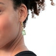 thumbnail image 3 of Gem Stone King 18K Yellow Gold Plated Silver Dangle Earrings Prasiolite Moissanite (13.96 Cttw), 3 of 4