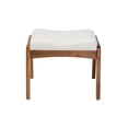 thumbnail image 2 of Baxton Studio Roxy Mid-Century Modern Off-White Boucle Upholstered and Walnut Brown Finished Wood Ottoman Footstool, 2 of 5
