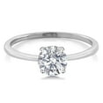 thumbnail image 3 of Gem Stone King 10K White Gold Lab Grown Diamond Engagement Ring for Women | 0.74 Cttw | Center Round 6MM | Gemstone April Birthstone | DEF Color | VVS-VS Clarity | Available in Size 5,6,7,8,9, 3 of 6