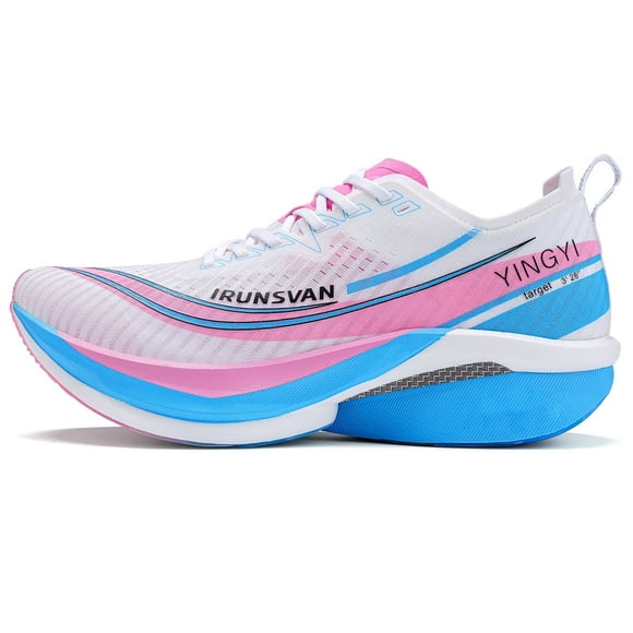 Tennis de Running para Hombre con Placa de Fibra de Carbono IRUNSVAN Shadow Wing 2.0 - Ultra Ligeras, Amortiguadas y Transpirables - Para Maratón, Entrenamiento y Uso Diario