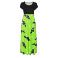 thumbnail image 5 of TIMIFIS Robes Maxi d'Halloween pour Femmes Manches Courtes Col Rond Vintage Horreur Citrouille Imprimée Fête Bal Longue Robe Automne/hiver s, 5 of 5