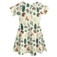 thumbnail image 5 of Yuyamidu Cute Hedgehog Summer Dress Cactus Kids A-Line Skater Swing Dress for Casual School Fashion Party Dress Holiday Short Sleeve Sundress for Teens Girls Size 5-6, 5 of 6