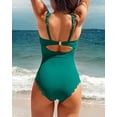 thumbnail image 3 of Charmo Maillots de Bain une Pièce Côtelés pour Femmes Monokini à Bord Festonné, 3 of 6