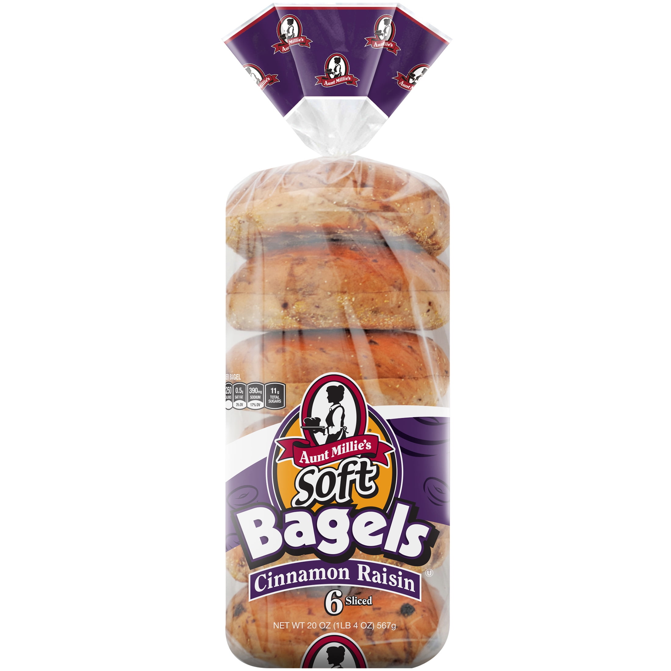Aunt Millie's Bagels, Cinnamon Raisin, 6 ct., 20 oz