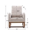 thumbnail image 7 of Rocking Chair, Upholstered High Back Comfy Accent Armchair Wooden Rocking Chair with Solid Wood Base and Thick Cushion Mid-Century Modern Fabric Glider Rocker Chair for Living Room Bedroom, 7 of 7