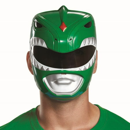 Disguise Men's Green  Ranger Adult Mask, One Size Adult