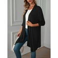 thumbnail image 3 of Gustave Open Front Draped Cardigan for Women Casual Long Sleeve Duster Cardigans Lightweight Solid Sweater Outwear "Black, 2XL", 3 of 6