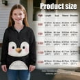 thumbnail image 7 of Uourmeti Cute Penguin Girls Casual Pullover Half Zip Sweatshirt Long Sleeve Pullover Sweatshirts Lightweight Trendy Fall for Daily Use Size 5-6, 7 of 7