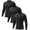 Black*Black*Black(White), variant on 3 Pack Men Long Sleeve Compression Workout Shirts Dry Fit Cooling Lightweight Moisture Wicking Athletic Running Tops