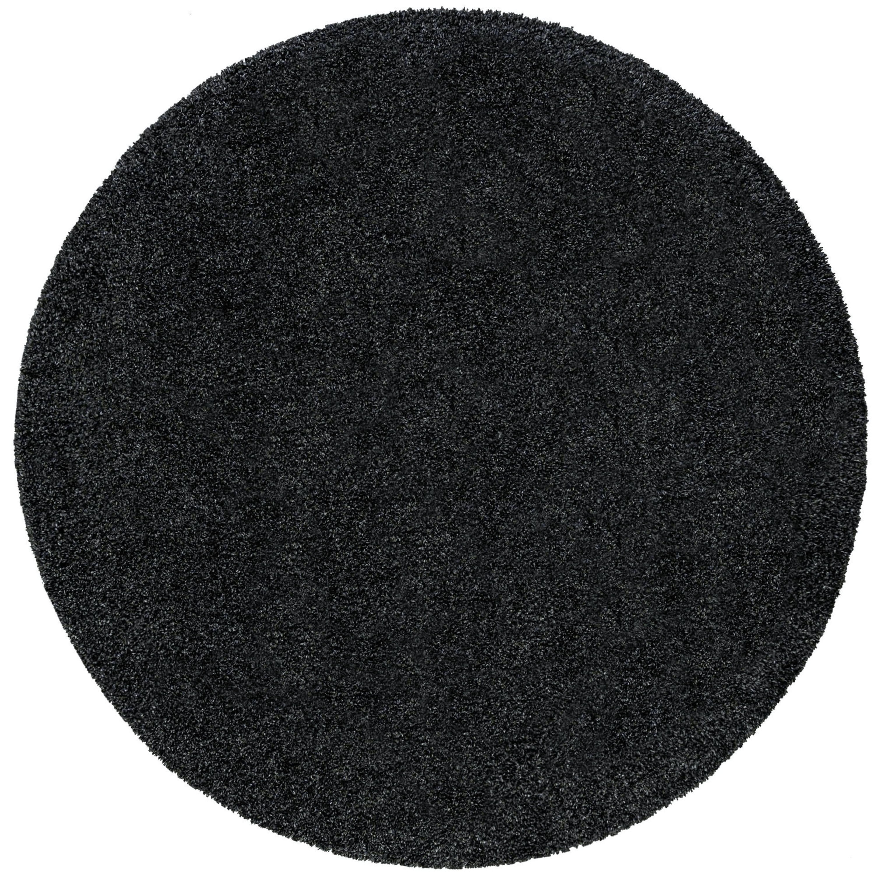 Bliss Rugs Transitional Solid Color 7'10'' Round Dark Gray Polypropylene Indoor Area Rug, 7'10'' Round