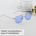 thumbnail image 3 of FEISEDY Fashion Square Aviator Sunglasses Women Men Classic Aviator Metal Frame Candy Color Glasses B1036, 3 of 15