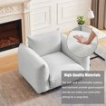 thumbnail image 5 of Holaki Accent 40.5" Upholstered Armchair- Single Sofa Chair,Mid-Century Modern Lazy Chair, Comfy Fabric Armchair with Metal Leg for Bedroom Living Room Apartment (Light Gray), 5 of 9
