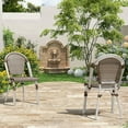 thumbnail image 2 of PURPLE LEAF Dining Chair Set of 2 Outdoor Dining Chairs French Hand-Woven Wicker White Print Finish Armless Chairs for Patio Porch Garden Indoor, Coffee, 2 of 7