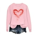 thumbnail image 2 of VgaVtl Pink Womens Plus Size Sweatshirts Valentines Long Sleeve Tops for Women Heart Print Pullover Workout Holiday Tops, 2 of 6