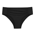 thumbnail image 3 of Conairie Bikini Bottoms For Women Tummy Control High Cut Bathing Suit Solid Color Ruched Scrunch Swim Bottom Black L, 3 of 3