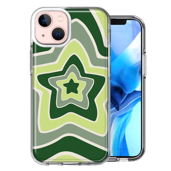 MUNDAZE For Apple iPhone 13 Matcha Green Tea Stars Design Double Layer Phone Case Cover