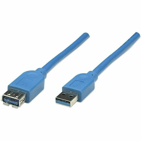 Manhattan USB 3.2 Gen 1 Extension Cable - 5 Gbps, 10 ft., Blue - Lifetime Warranty