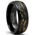 thumbnail image 1 of Men's Tungsten Wedding Band Star Dust Black Engagement Ring Metal Shavings 8MM, 1 of 3