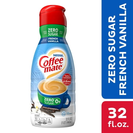 Nestle Coffee mate Zero Sugar French Vanilla Liquid Coffee Creamer, 32 fl oz