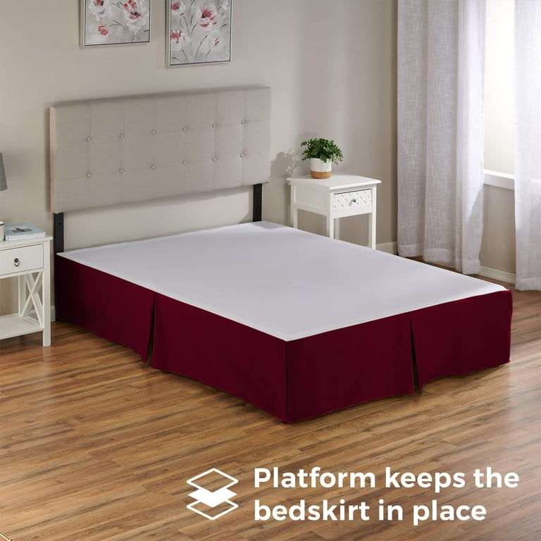 Burgundy bed skirt clearance king