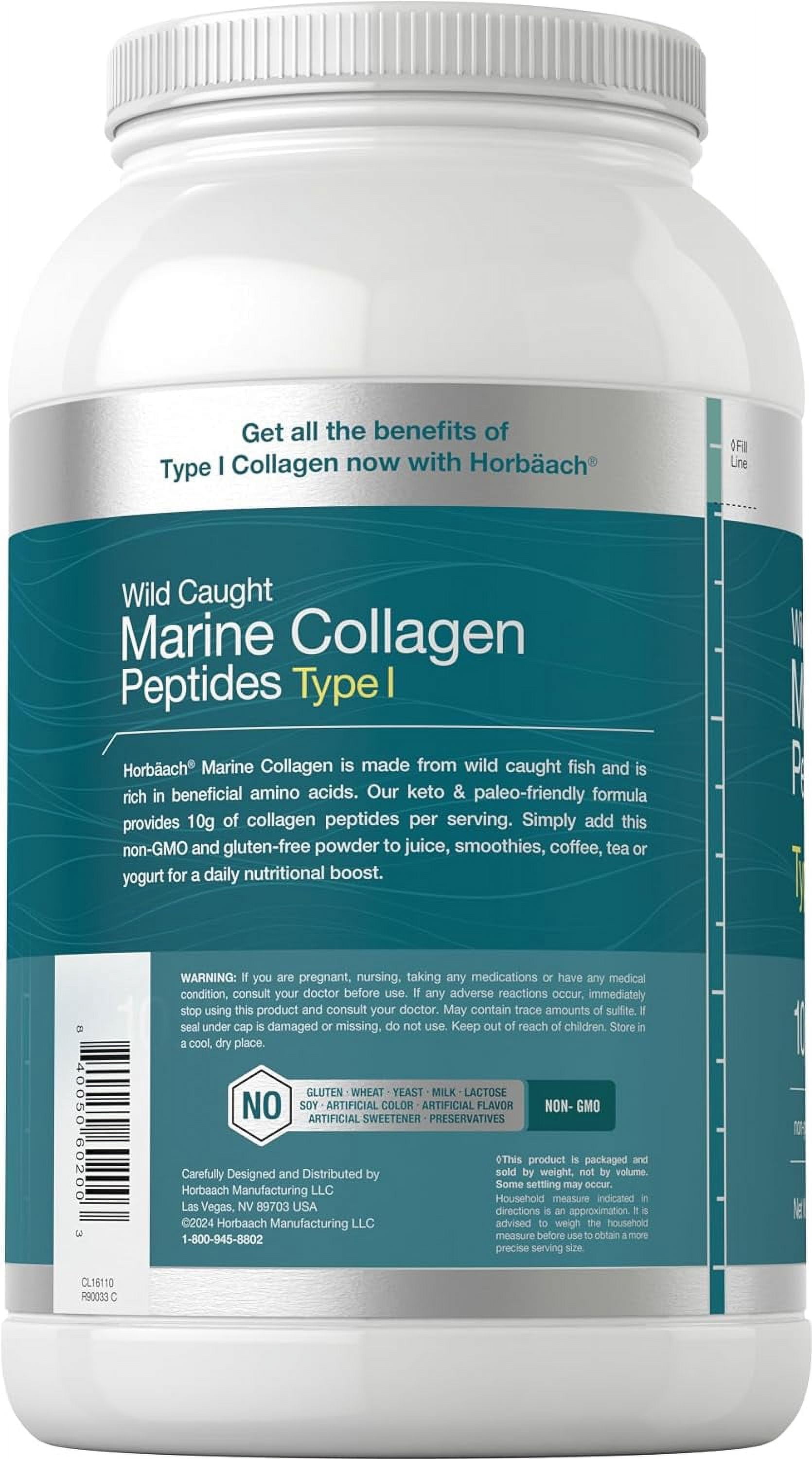 Marine Collagen Powder 2.2 lbs | Hydrolyzed Collagen Peptides | Unflavored | by Horbaach