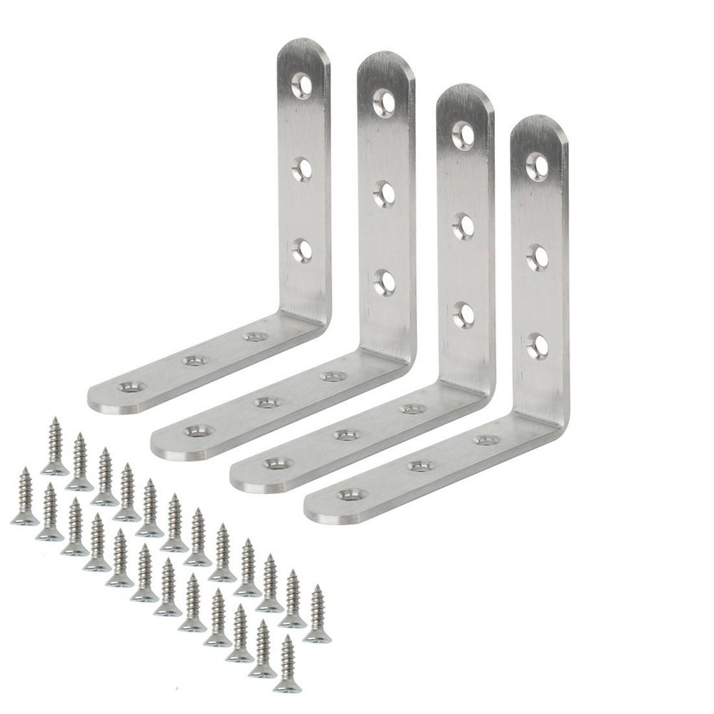 Uxcell 4 Piece 90 x 90mm Stainless Steel L Shaped Angle Brackets with ...