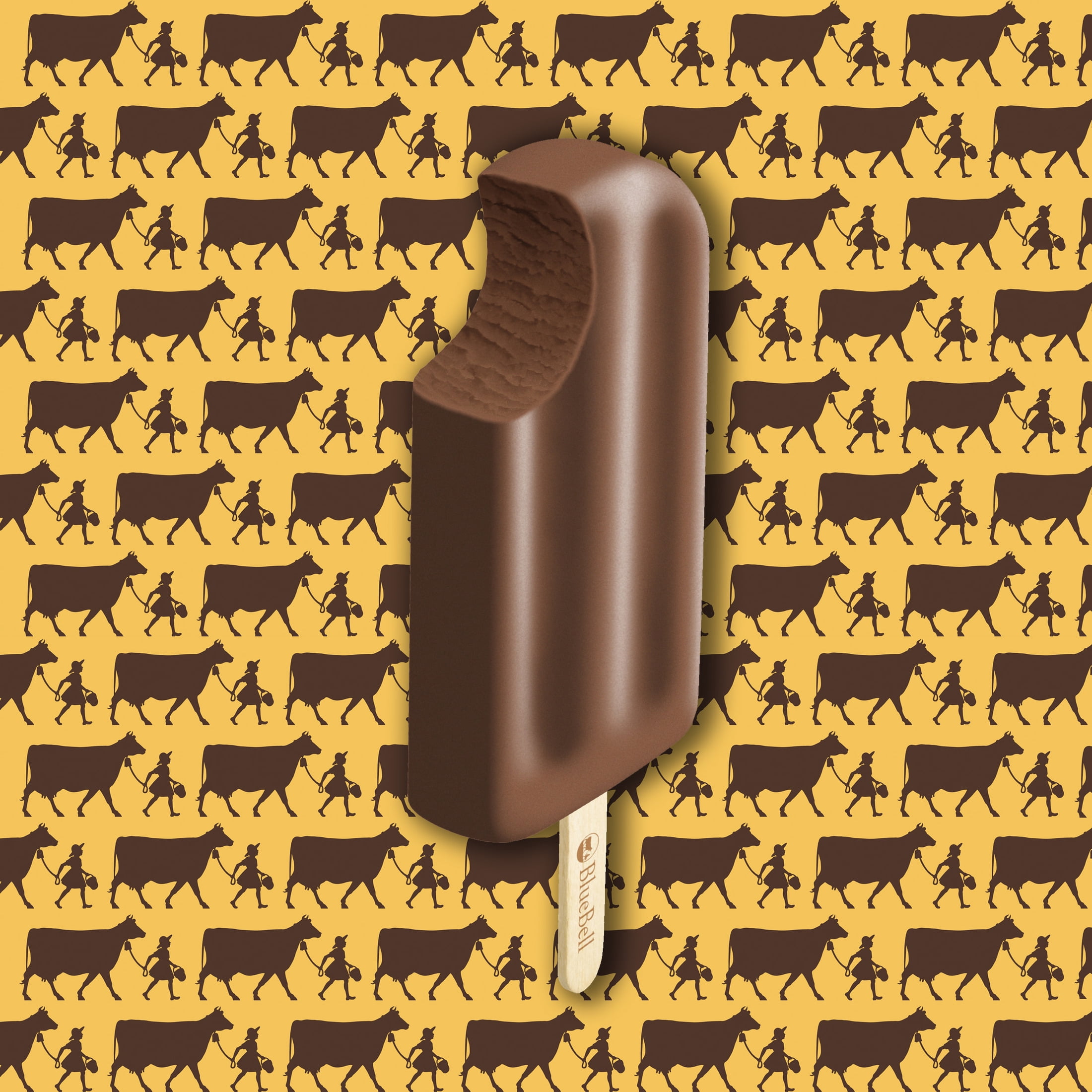 Blue Bell Chocolate Fudge Frozen Dairy Dessert Bars, 2.5 fl oz, 12 Count