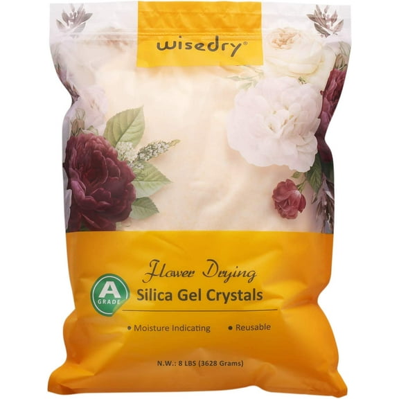 wisedry 8 LBS Silica Gel Flower Drying Crystals, Color Indicating, Reusable