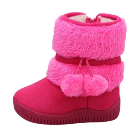 JINMGG Clearance Items Toddler Snow Boots for Boys Girls Kids Outdoor Shoes Non Slip Booties with Side Zipper