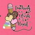 thumbnail image 2 of Teaching is a Work of Heart Pop Culture Ladies Racerback Tank Top, Hot Pink, X-Large, 2 of 5