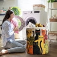 thumbnail image 6 of Quilted Laundry Basket with Handles, Cat Pattern Quilted Storage Basket, Large Soft Fabric Storage Hamper for Nursery, Bedroom, Laundry Room, 6 of 7