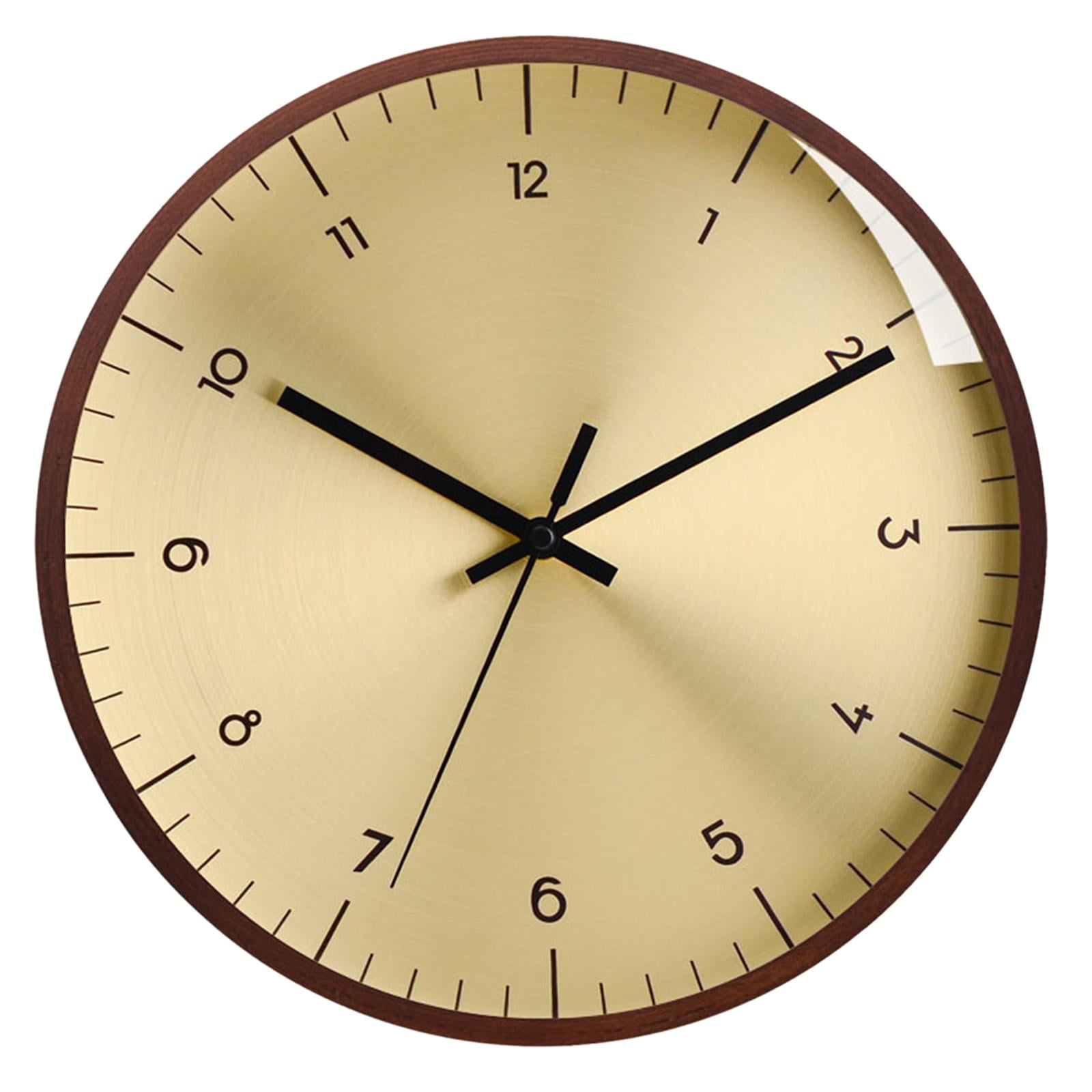Wall Clock Elegant Battery Powered Precise Metal Retro for Brass