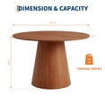 thumbnail image 2 of 43" Round Dining Table for 4, Wooden Dining Room Table with Pedestal Base, Modern Farmhouse Kitchen Table for Home, Dining Room, Living Room（Only  Table）-Walnut, 2 of 7
