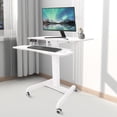 thumbnail image 2 of DENEST White Computer Desk Height Adjustable Rolling Electric Podium Desk For Office, 2 of 11