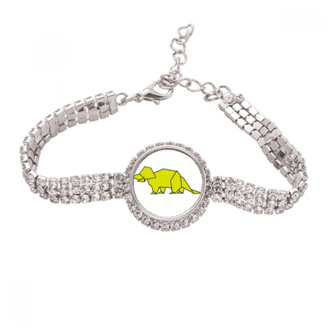 EsES Armadura de herbívoro dinosaurio Pulsera de tobillera de cadena de tenis, joyería de diamantes