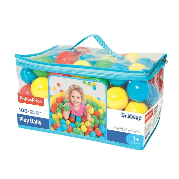 Bestway Fisher Price 93510E Small Plastic MultiColored Play Balls, 100