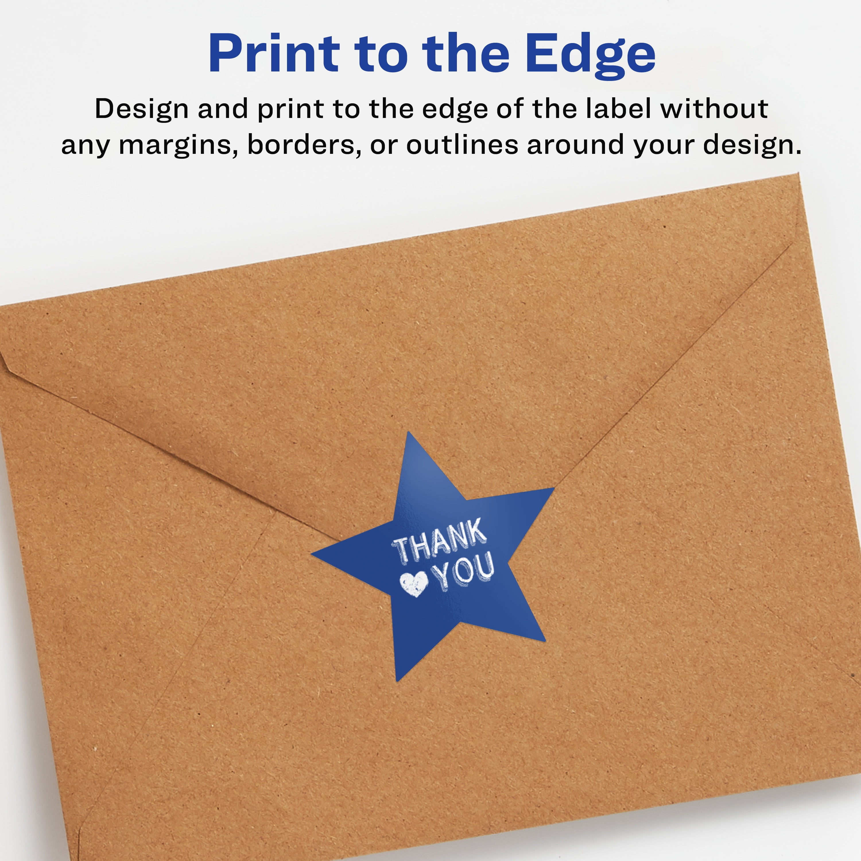 Avery Glossy White Star Labels, 2-1/4" x 2-3/8", 300 Total