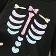 thumbnail image 6 of Likimi Toddler Kids Girls Halloween Dress Skeleton Print Long Sleeve Crewneck Dress Fashion Relaxed Soft Spring Fall Clothes Size 2-3 Years Black, 6 of 7