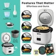 thumbnail image 4 of Rice Robot XL White 2QT Ceramic Nonstick Rice Cooker with Steamer Tray Click & Cook Dishwasher Safe, 4 of 9