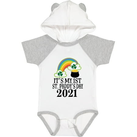 

Inktastic 2021 1st St Patricks Day Cute Childs Gift Baby Boy or Baby Girl Bodysuit
