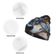 thumbnail image 3 of Kdxio Vintage Blue Floral Wolf Winter Beanie for Men Women Beanie Knit Hat Cuffed Cap Beanie Knit Chunky Snow Cap, 3 of 6