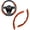 Orange, variant on Carbon Fiber Steering Wheel Cover, 2- Set Anti-Skid Comfortable Grip Segmented Butterfly Design, Easy Snap- Installation Universal Fit 99% , Black