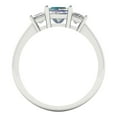 thumbnail image 4 of Three-Stone Engagement Ring for Women - 1.11ct Blue Moissanite in 14K White Gold Promise Ring, 4 of 6