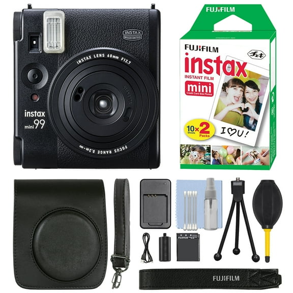 Fujifilm Instax Mini 99 Fuji Instant Film Camera Black   20 Film Essential Bundl