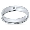 thumbnail image 2 of Bling Jewelry Simple .10CT CZ Accent Dome Couples Wedding Band Titanium Rings 6MM, 2 of 5